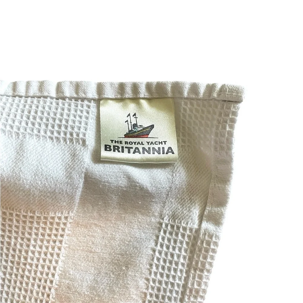 Britannia Crest Tea Towel, The Royal Yacht, Britannia, Edinburgh, Embroidered.